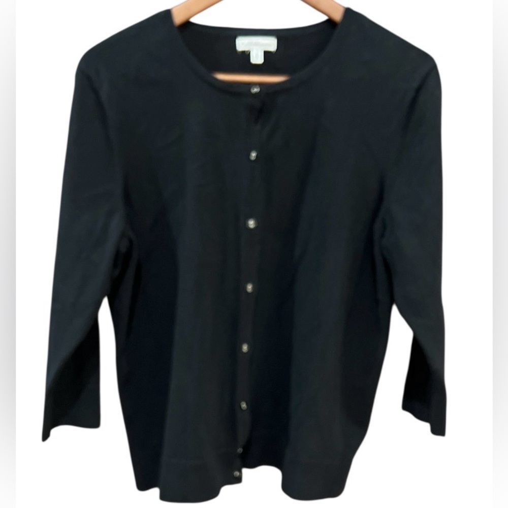 Croft & Barrow Black Button-up Cardigan Women’s Sweater Size XL